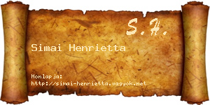 Simai Henrietta névjegykártya